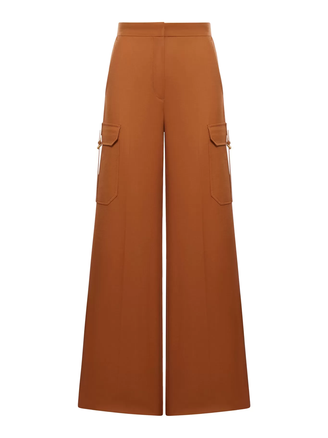 Wide trousers in stretch satin