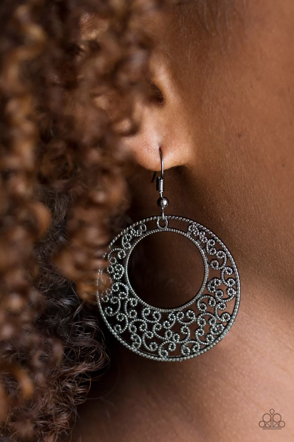 Wistfully Winchester - Black Paparazzi Earrings