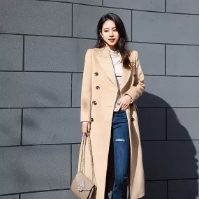 Women Camel Wool Coat,Double breasted Wool Long Coat,Winter coat women,Reefer Coat,Long Wool Coat,Thicken Woolen Coat,Plus size Overcoat