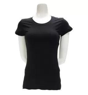 Women's Basic Plain Crew Neck T-Shirt-15 Colors ( Black ~ Yellow)