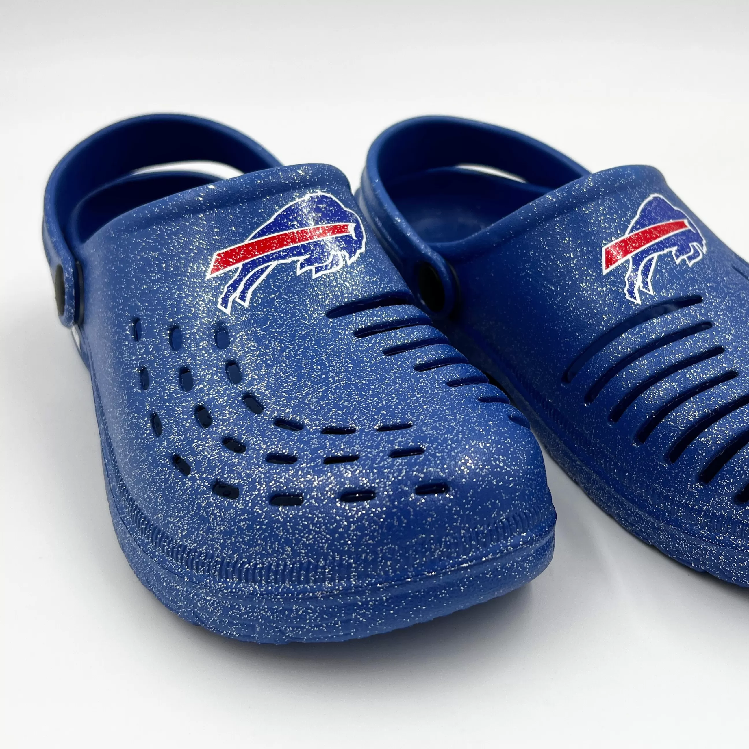 Women's Buffalo Bills Royal Blue With Glitter Clogs