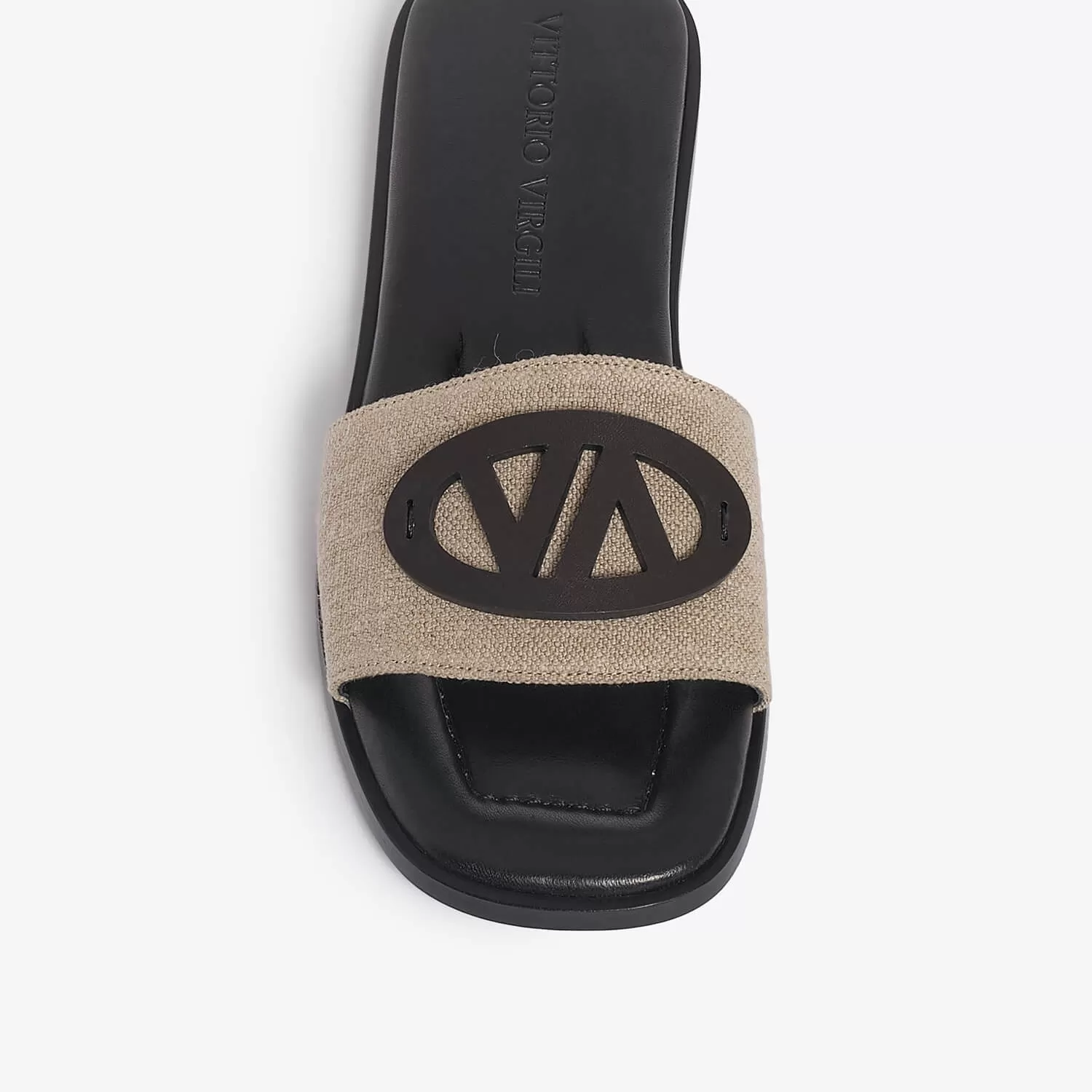 Women's linen slide sandal