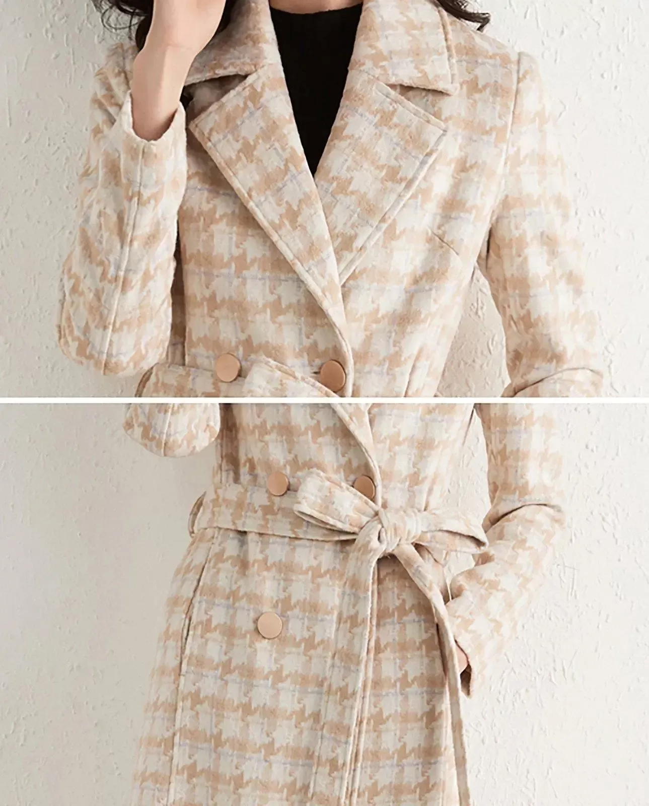 Women's long Wool coat,Custom coat,Plaid Wool Long coat,thick woolen coat,Winter Wool Overcoat,Wool Blend trench coat,Winter coat women W106