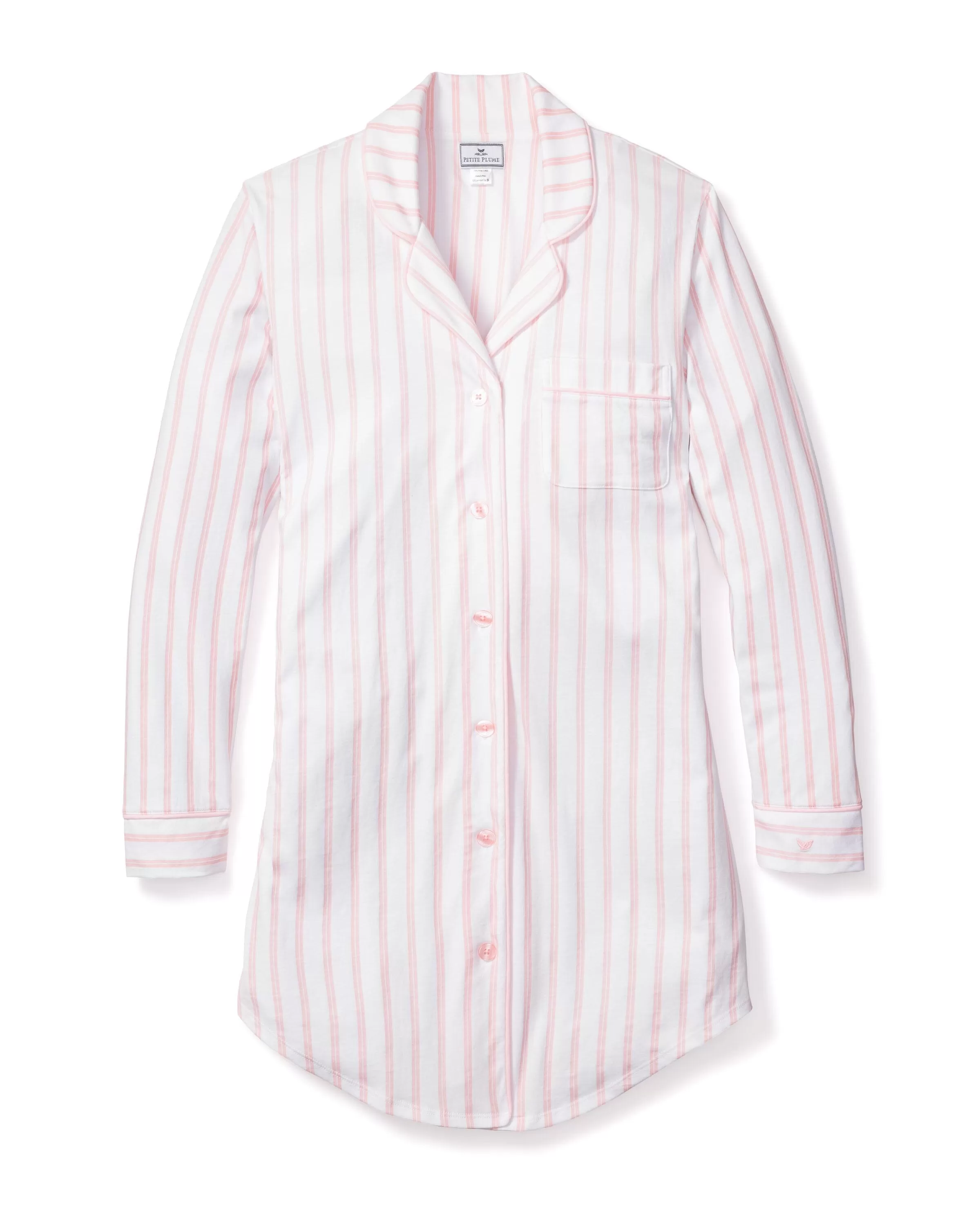 Women's Pima Nightshirt | Pink Stripe