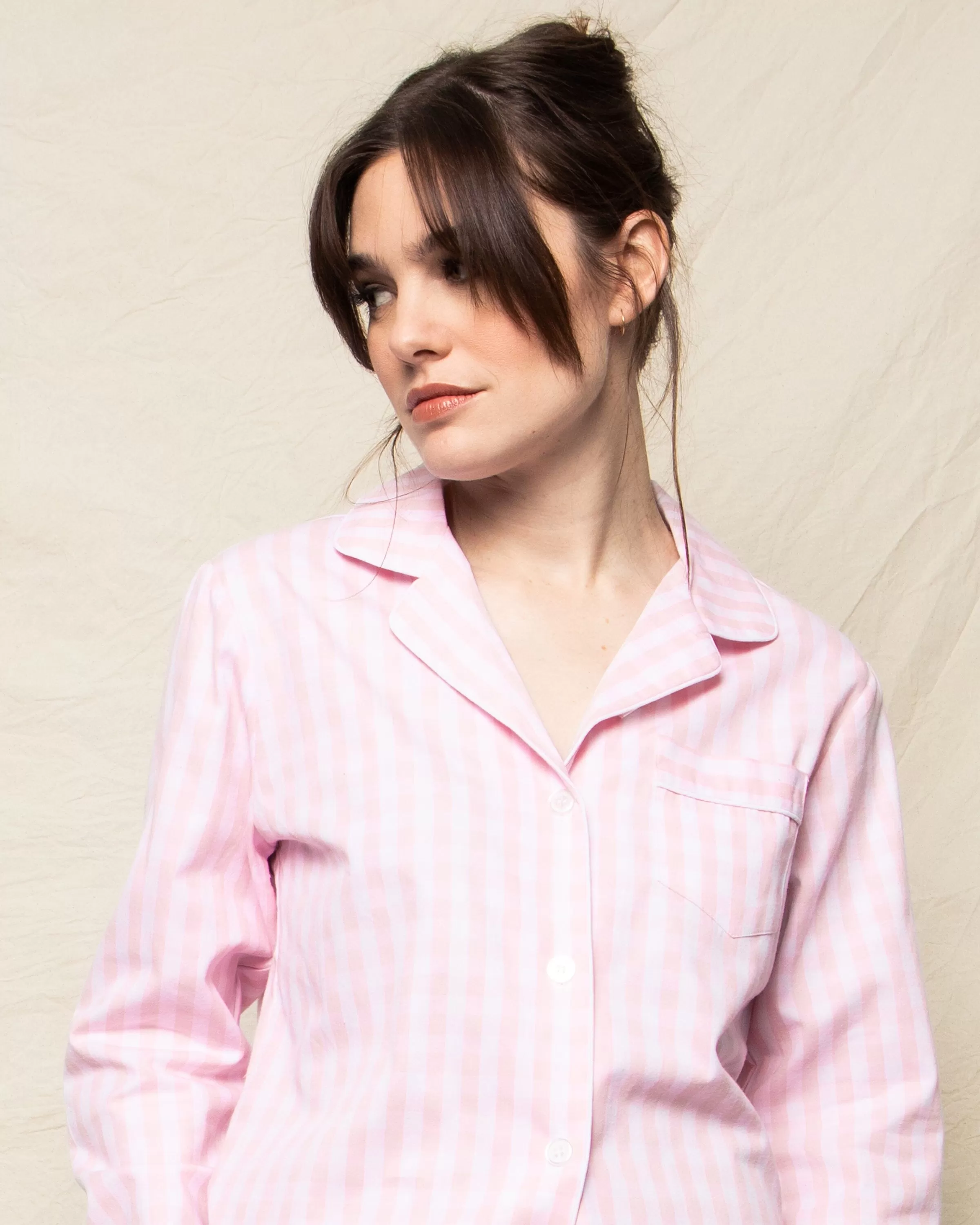 Women's Twill Pajama Set | Pink Gingham