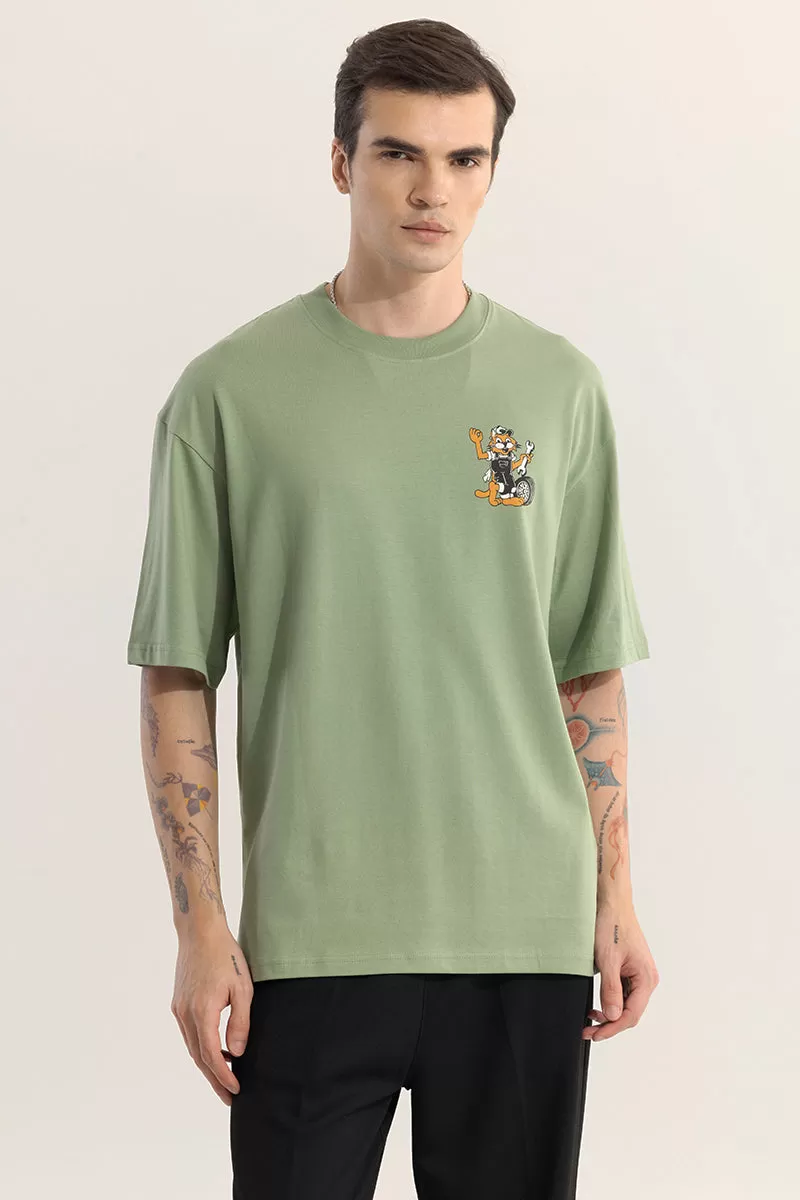 Worn Out Customs Green Oversized t-Shirt